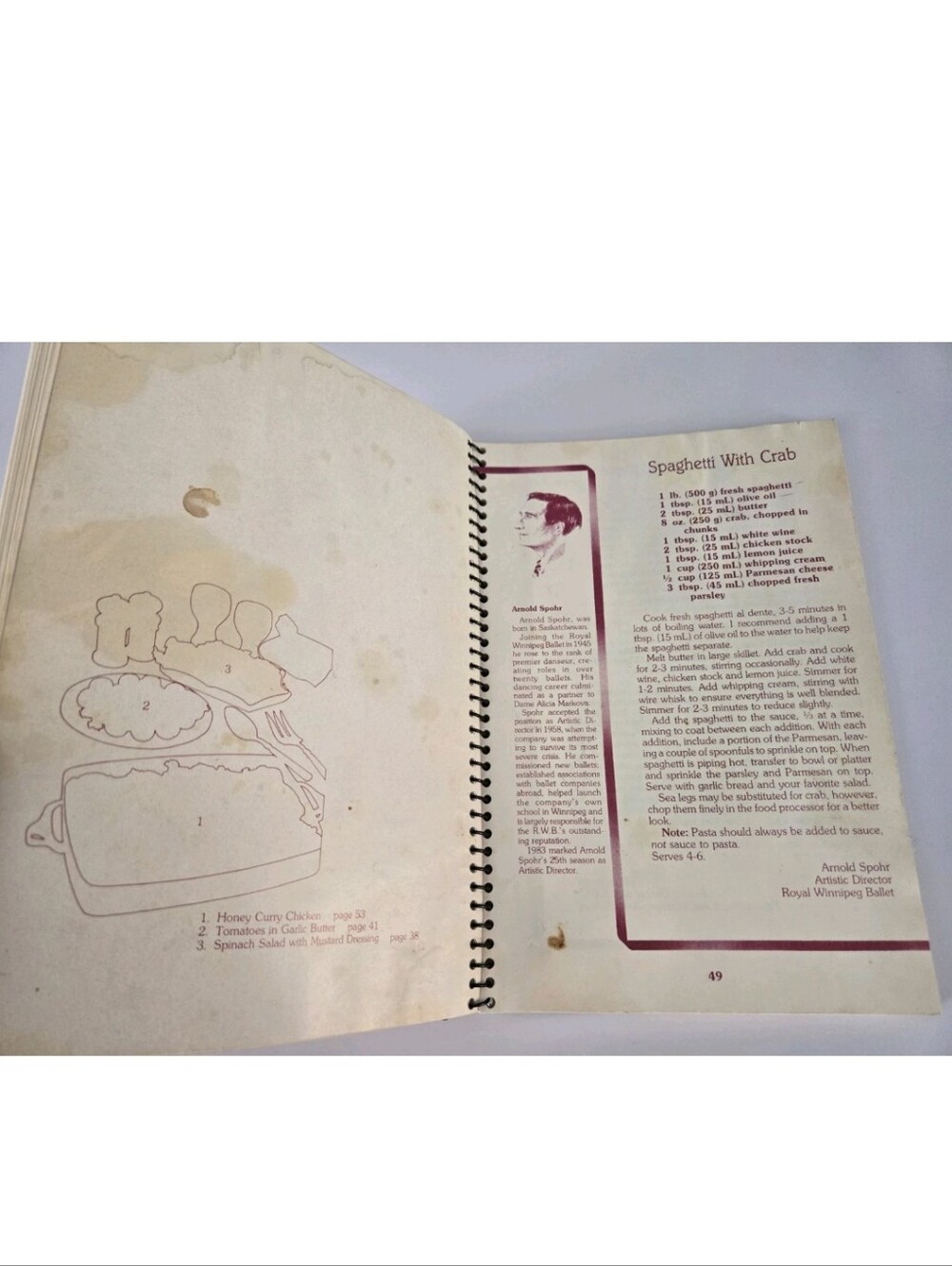 Alberta Ballet Company Cookbook Vintage - Picture 3 of 4